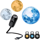 USB Moon & Earth Projection Atmosphere Light | 3 Interchangeable Lenses | Flexible Gooseneck  Projector Lamp view 1