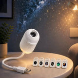 2-in-1 USB Galaxy Star Projector Night Light | 6 Projection Lenses | Adjustable Brightness Starry Sky & Night Lamp view 4