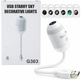 2-in-1 USB Galaxy Star Projector Night Light | 6 Projection Lenses | Adjustable Brightness Starry Sky & Night Lamp view 1