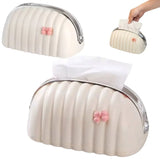 Shell Shape Tissue Box Holder | Elegant Wave Pattern Tissue Dispenser | Decorative Napkin Holder for Home & Office view 1