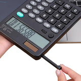 Functional Calculator with LCD Writing Tablet | Model DS-837X | 2-in-1 Digital Calculator & Reusable Notepad | Solar & Battery Powered | Stylus Pen view 2