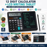 Functional Calculator with LCD Writing Tablet | Model DS-837X | 2-in-1 Digital Calculator & Reusable Notepad | Solar & Battery Powered | Stylus Pen view 5