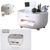 ECOCO Tissue Box with Multifunctional Storage Drawer | Creative Desk Organizer & Tissue Holder | Remote Control & Stationery Organizer | Kitchen, Living Room & Office view 1
