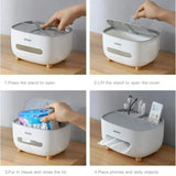 ECOCO Tissue Box with Multifunctional Storage Drawer | Creative Desk Organizer & Tissue Holder | Remote Control & Stationery Organizer | Kitchen, Living Room & Office view 3