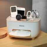 ECOCO Tissue Box with Multifunctional Storage Drawer | Creative Desk Organizer & Tissue Holder | Remote Control & Stationery Organizer | Kitchen, Living Room & Office view 6